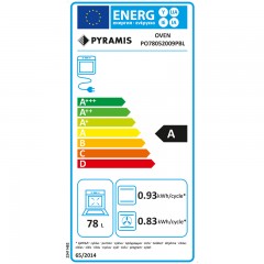 Pyramis PO78052009PBL + PHC61410IFB Φούρνος άνω Πάγκου 78lt με Κεραμικές Εστίες Π59.5εκ. Μαύρος
